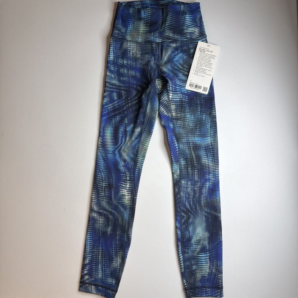 Set of Two Lululemon Wunder Train Leggings 25" Size 2 Multicolor Splatter READ - Picture 3 of 16